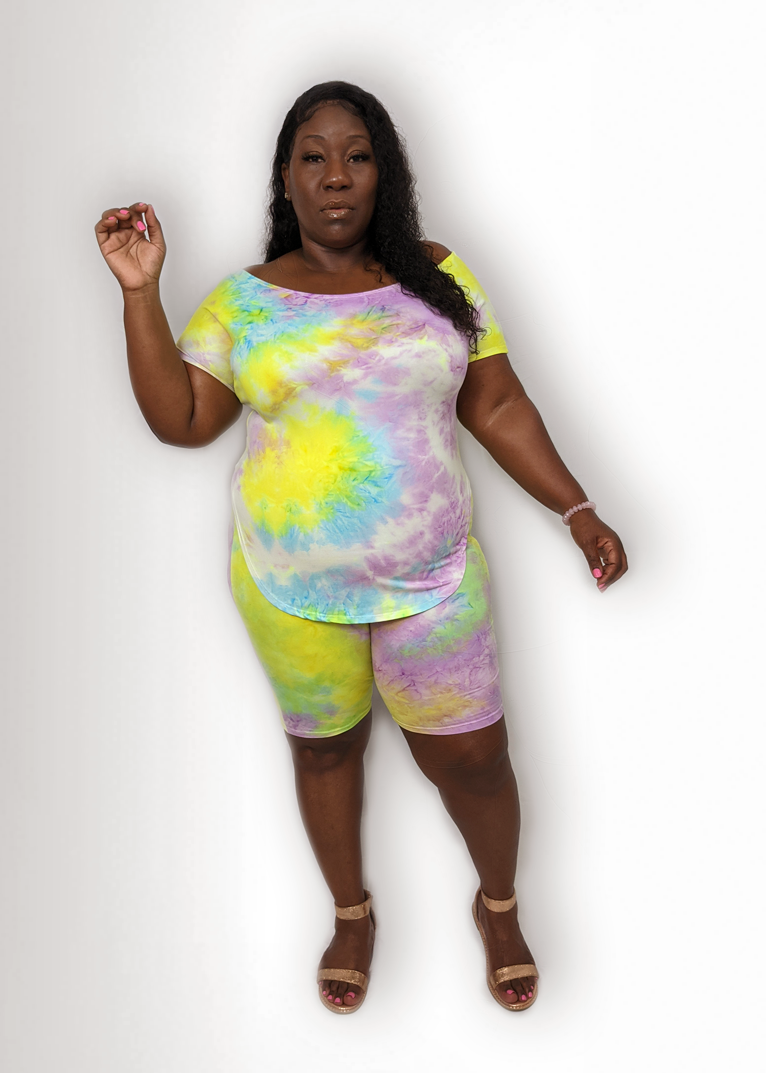 Tie Dye Set Yellow/Pink - Glammed By Tray Apparel